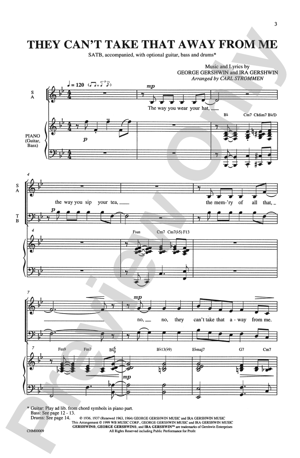 They Can't Take That Away from Me: SATB Choral Octavo