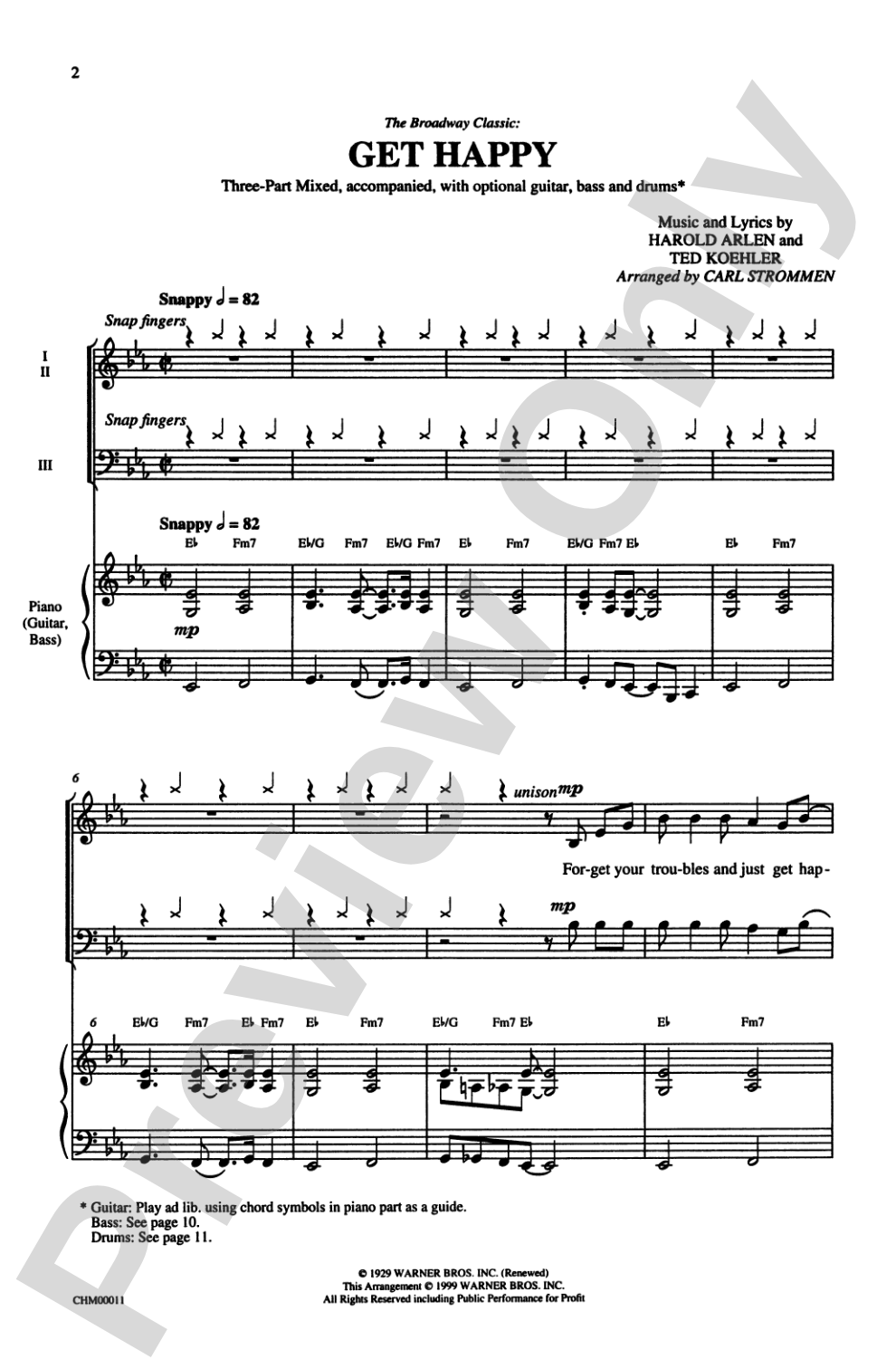 Get Happy (The Broadway Classic): 3-Part Mixed Choral Octavo