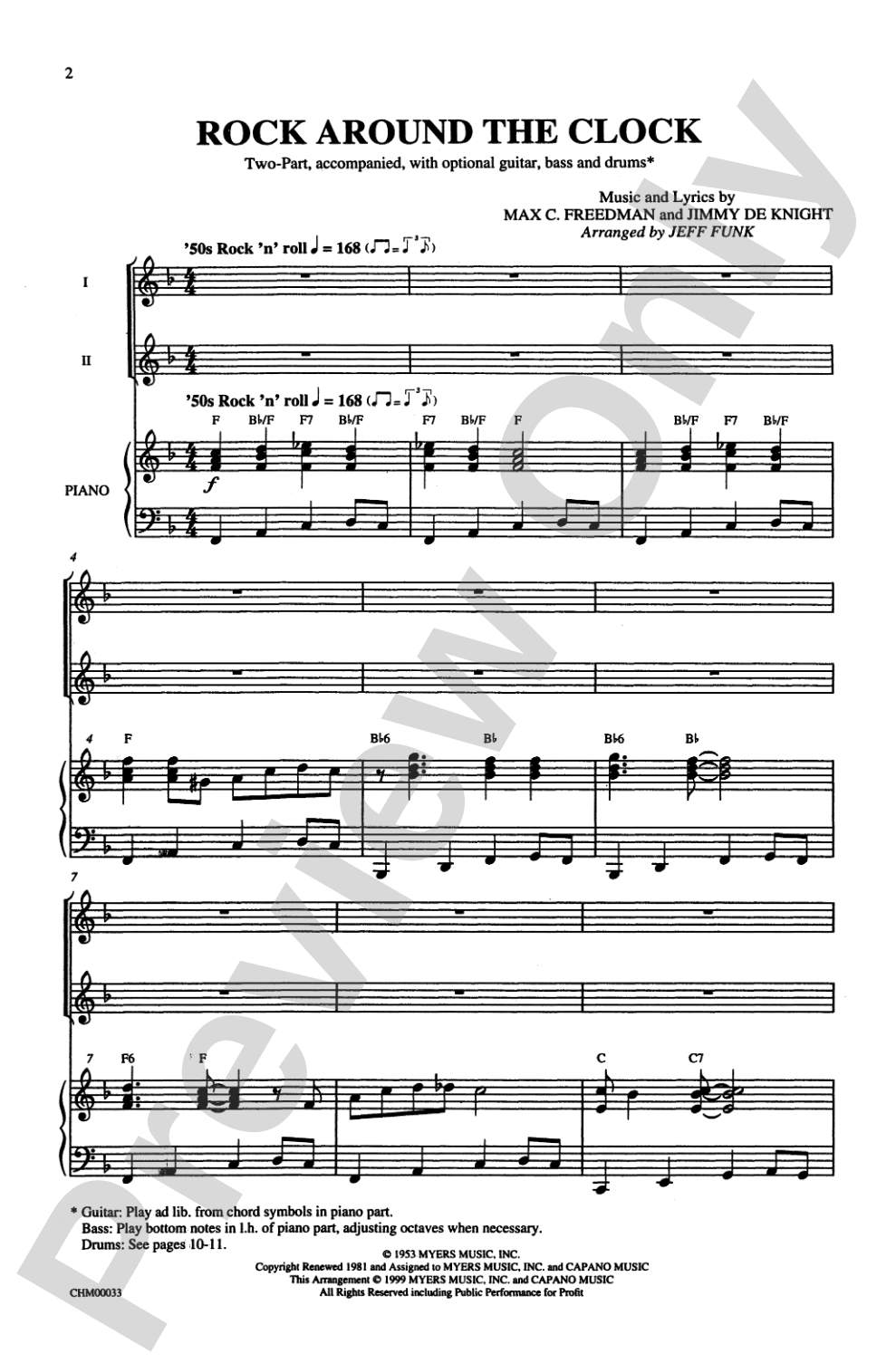 Rock Around the Clock: 2-Part Choral Octavo