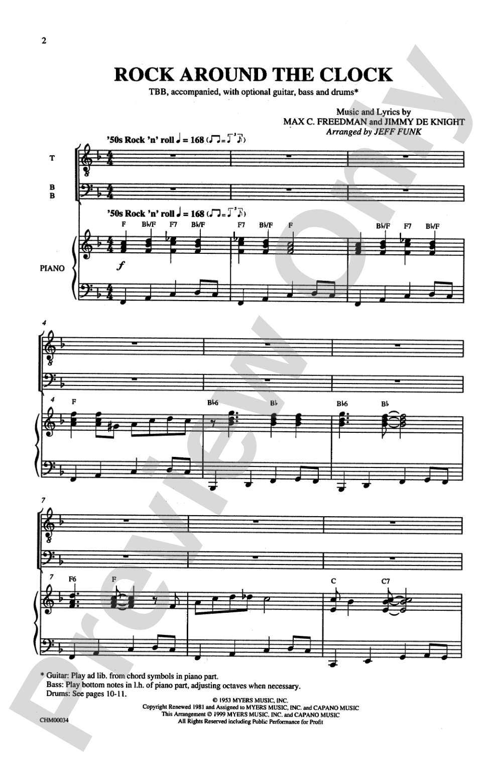Rock Around the Clock: TBB Choral Octavo