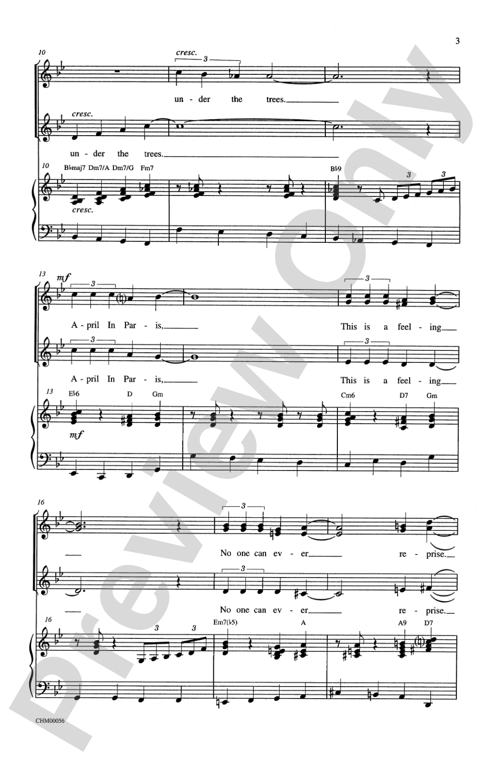 April in Paris: SSAA Choral Octavo