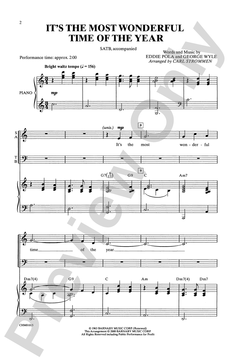 It's the Most Wonderful Time of the Year: SATB Choral Octavo