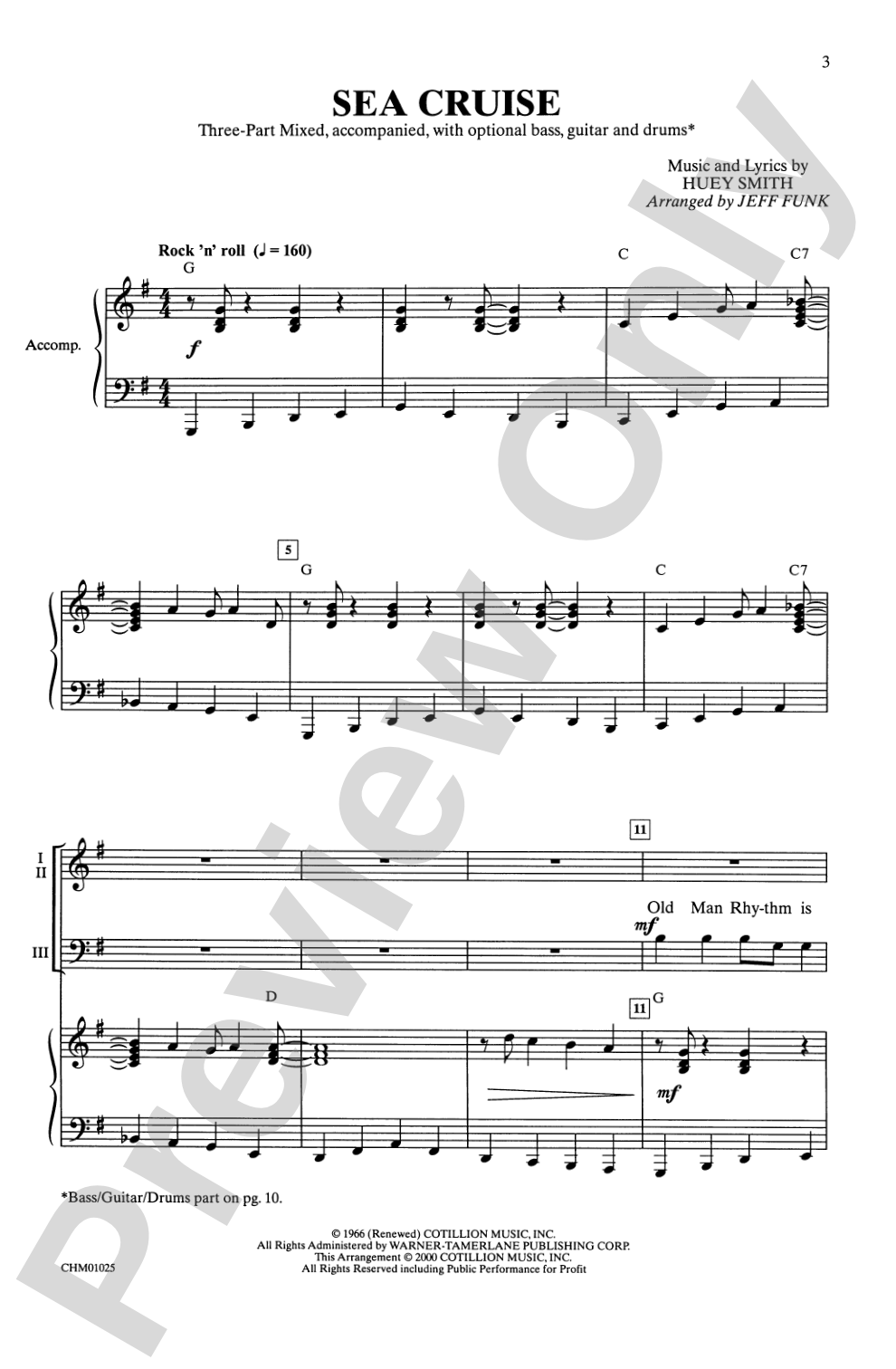 Sea Cruise: 3-Part Mixed Choral Octavo