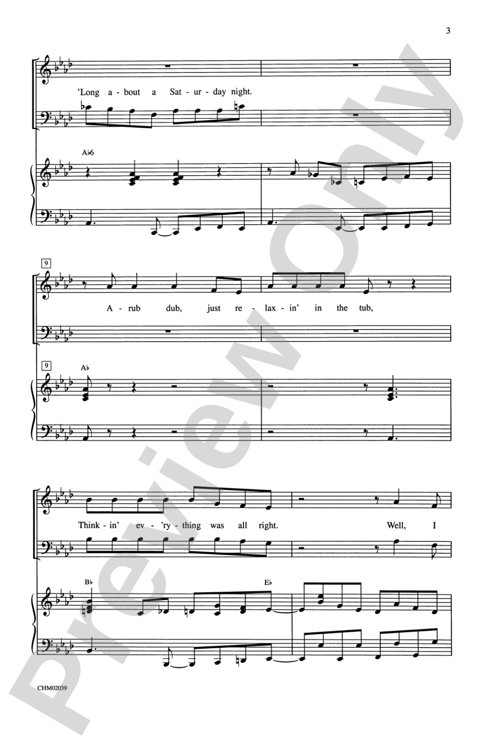 Splish Splash: 3-Part Mixed Choral Octavo