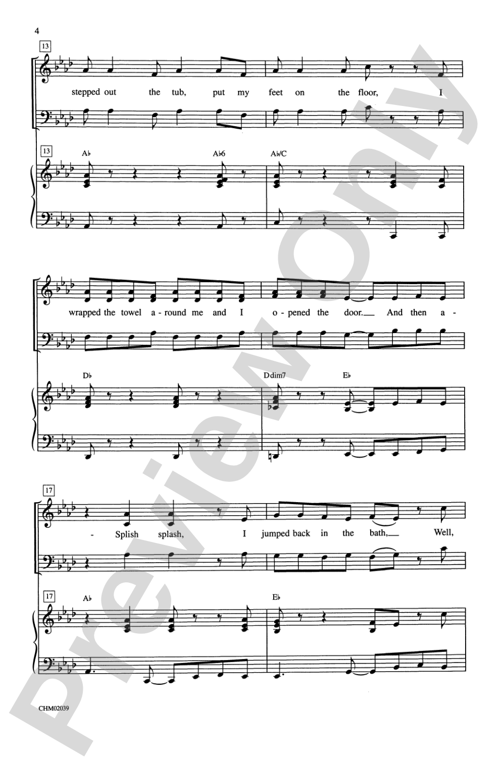 Splish Splash: 3-Part Mixed Choral Octavo