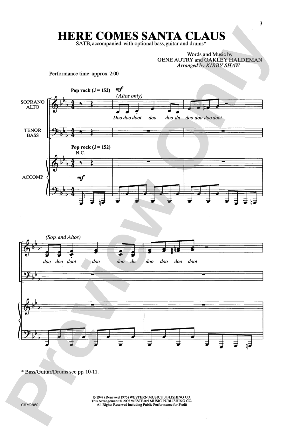 Here Comes Santa Claus: SATB Choral Octavo