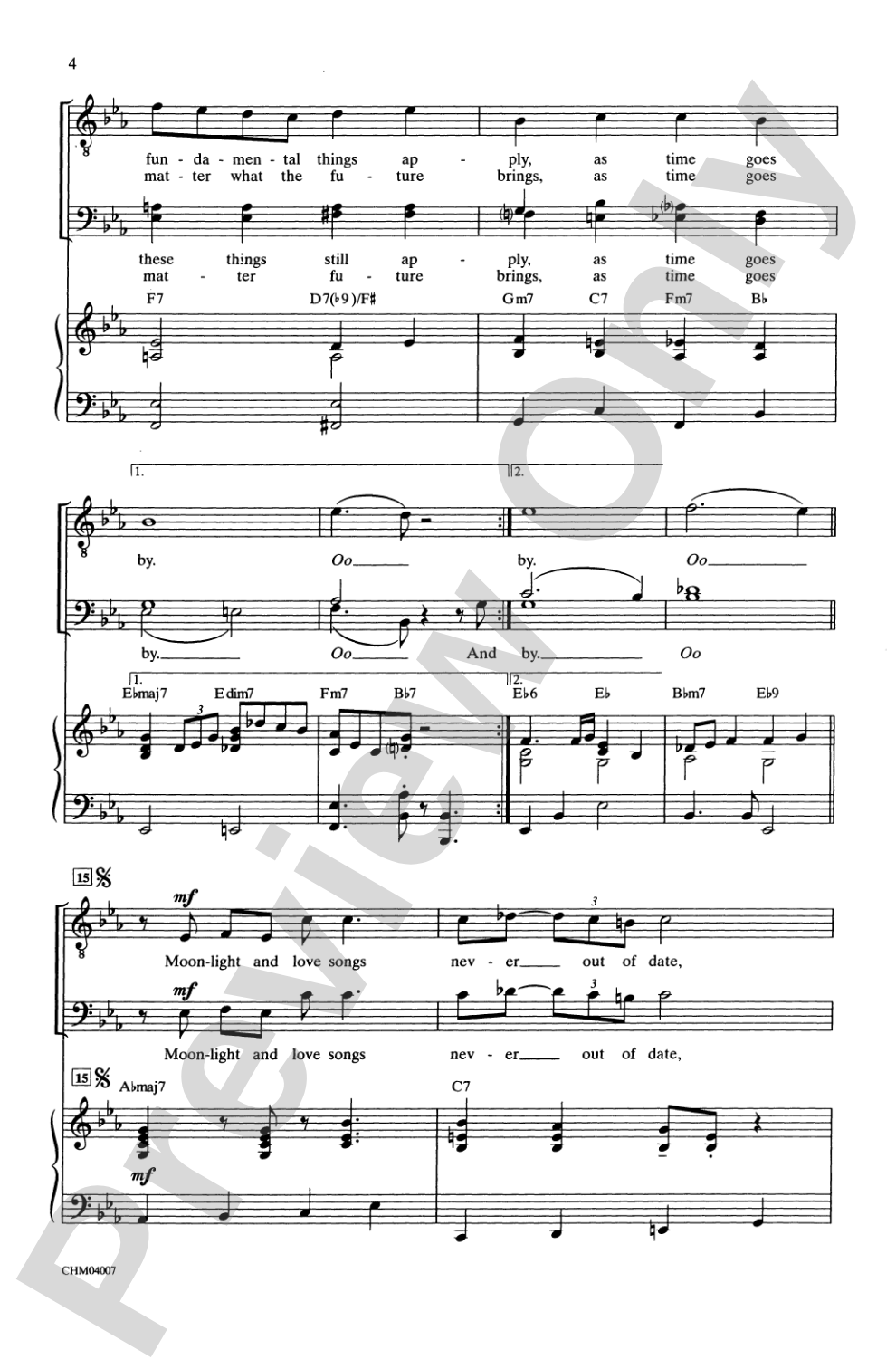 As Time Goes By: TBB Choral Octavo