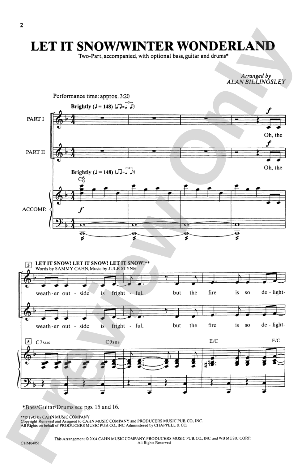 Let It Snow / Winter Wonderland: 2-Part Choral Octavo