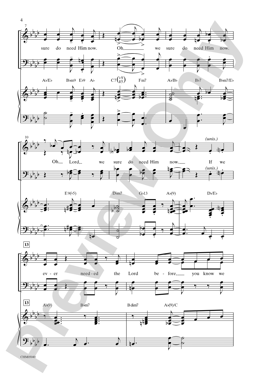 If We Ever Needed the Lord Before (We Sure Do Need Him Now): SATB Choral Octavo