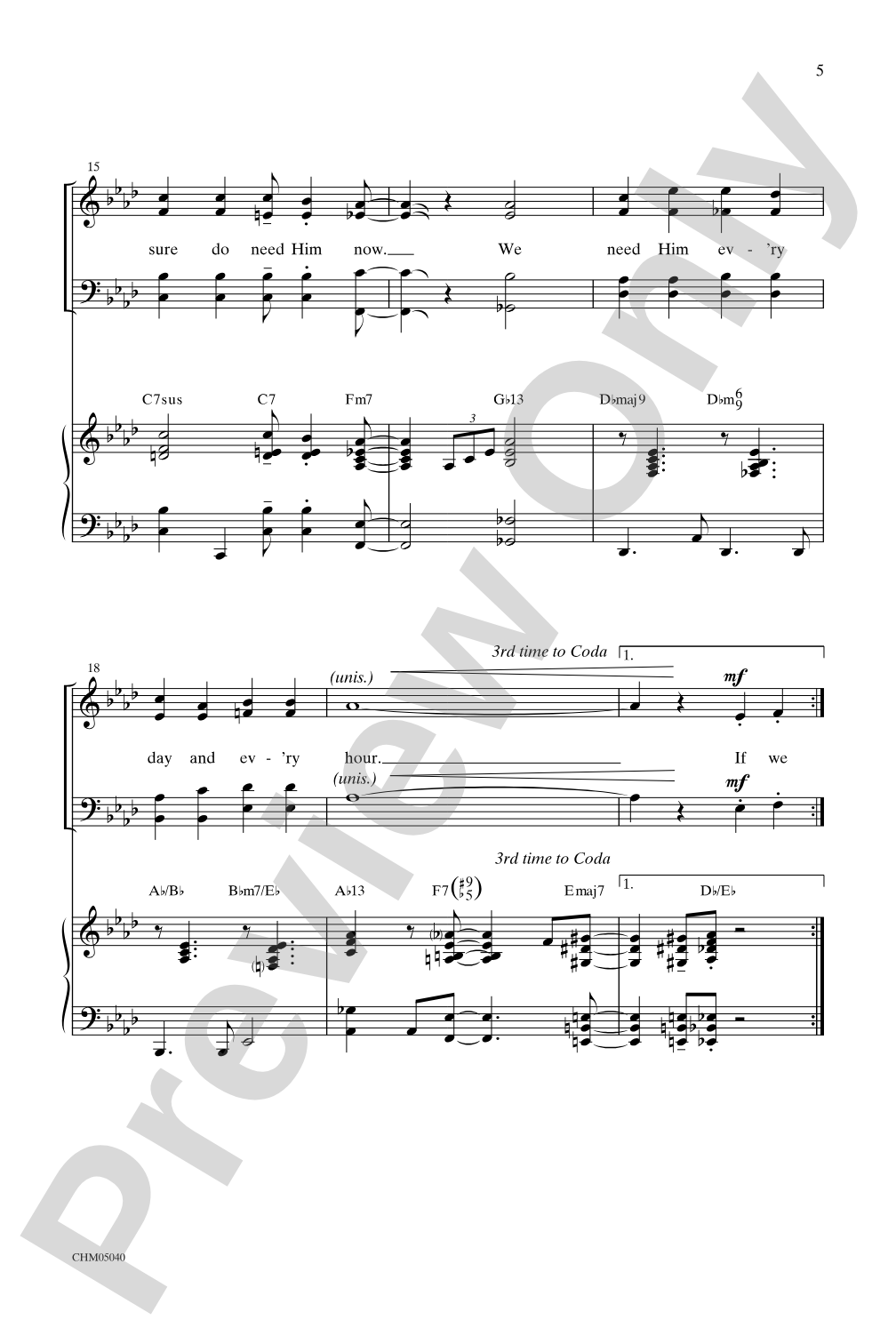 If We Ever Needed the Lord Before (We Sure Do Need Him Now): SATB Choral Octavo