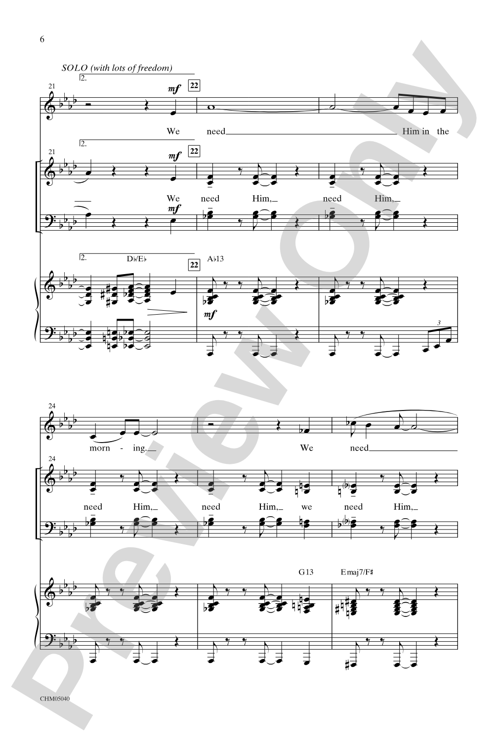If We Ever Needed the Lord Before (We Sure Do Need Him Now): SATB Choral Octavo
