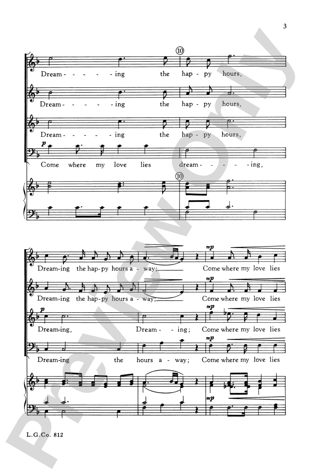 Come Where My Love Lies Dreaming: SATB Choral Octavo