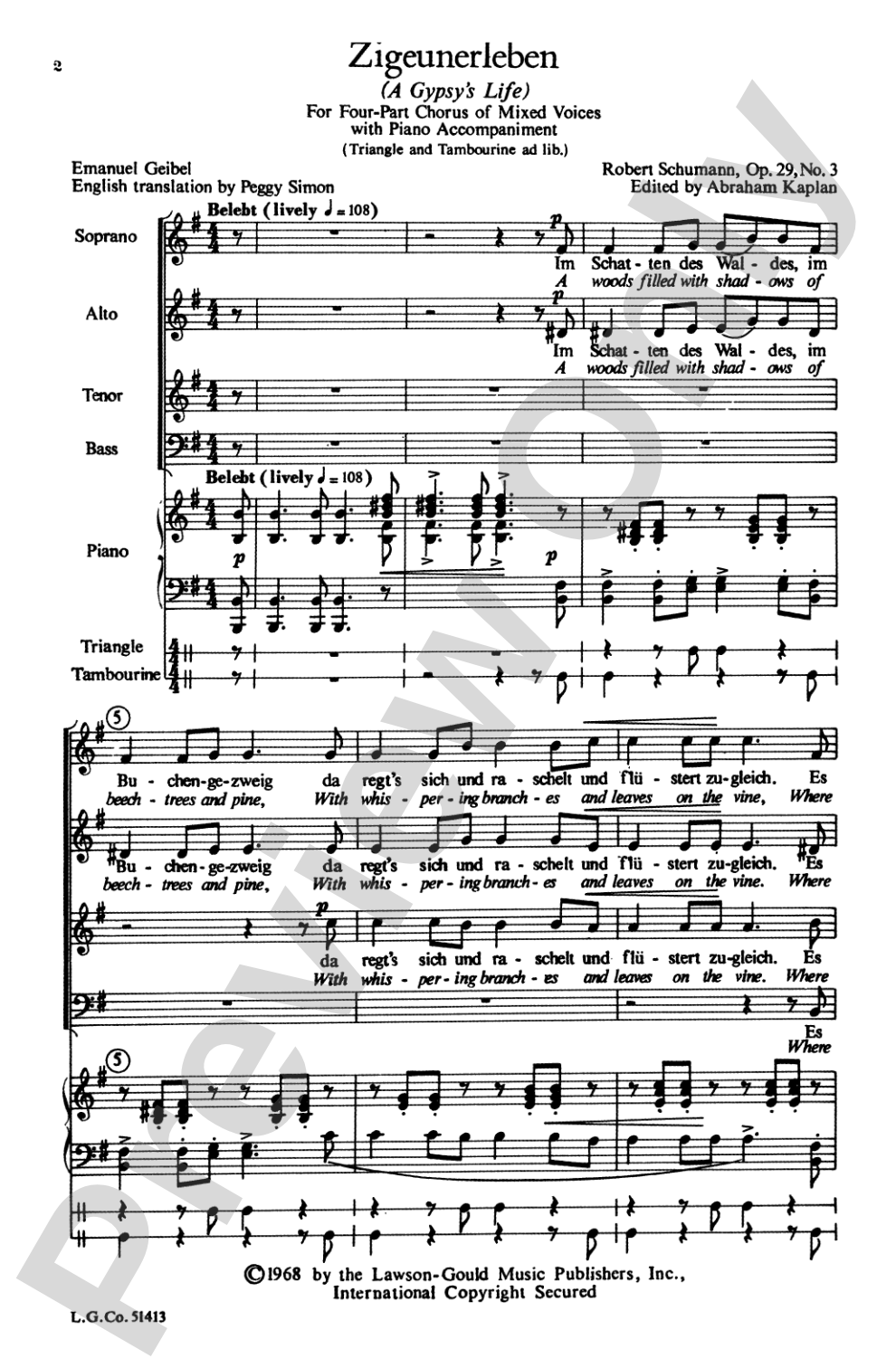 Zigeunerleben: SATB Choral Octavo
