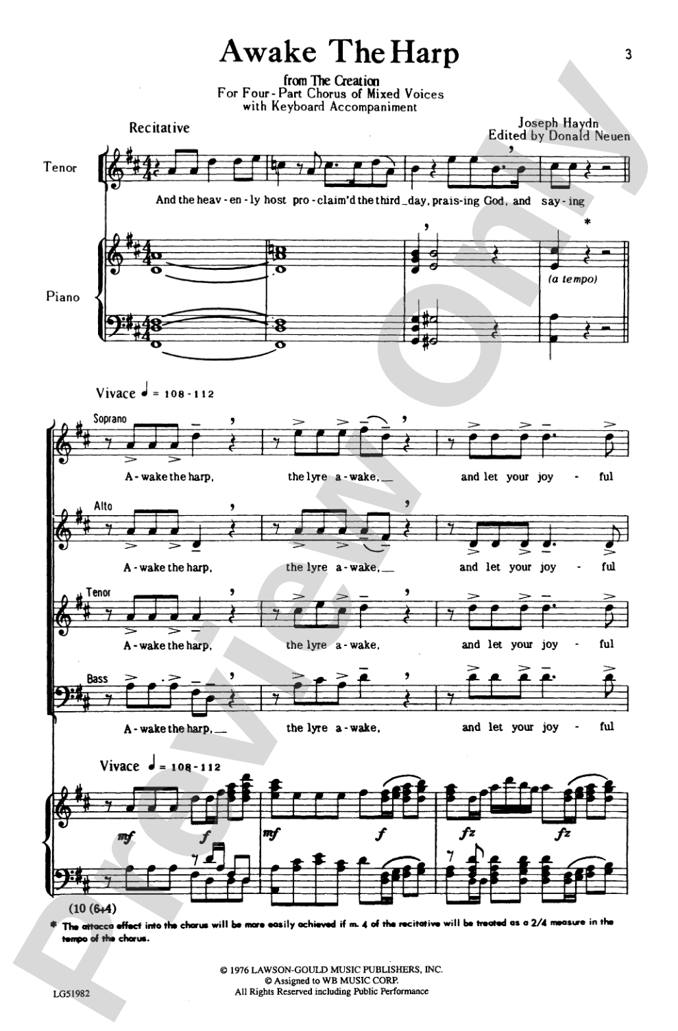 Awake the Harp: SATB Choral Octavo