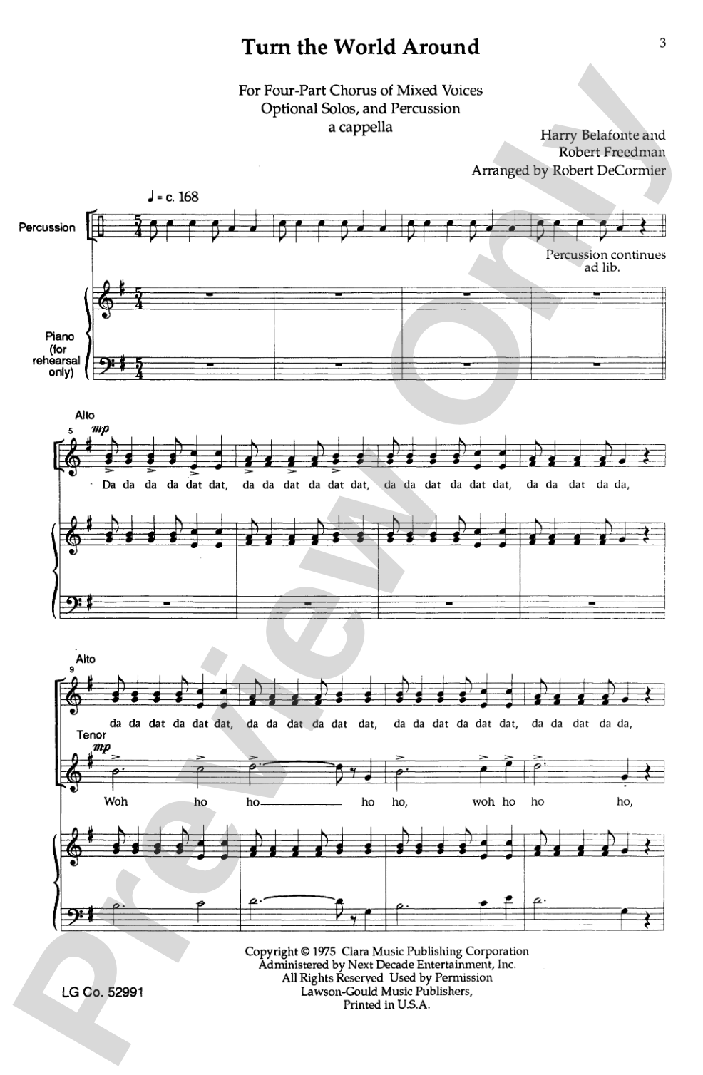 Turn the World Around: SATB Choral Octavo