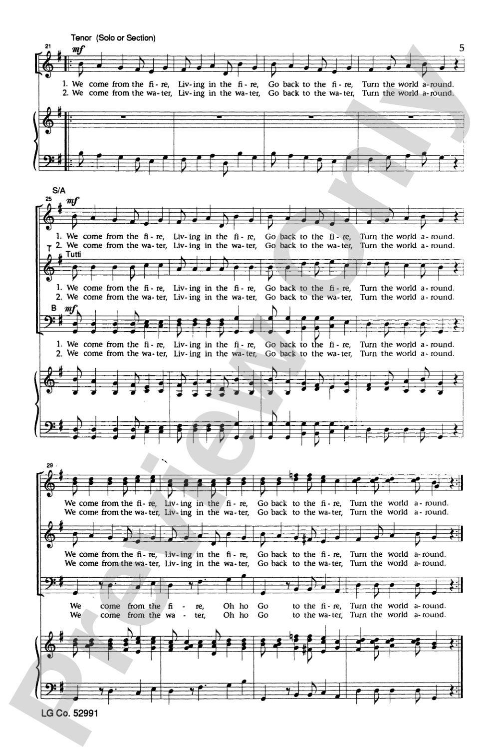Turn the World Around: SATB Choral Octavo
