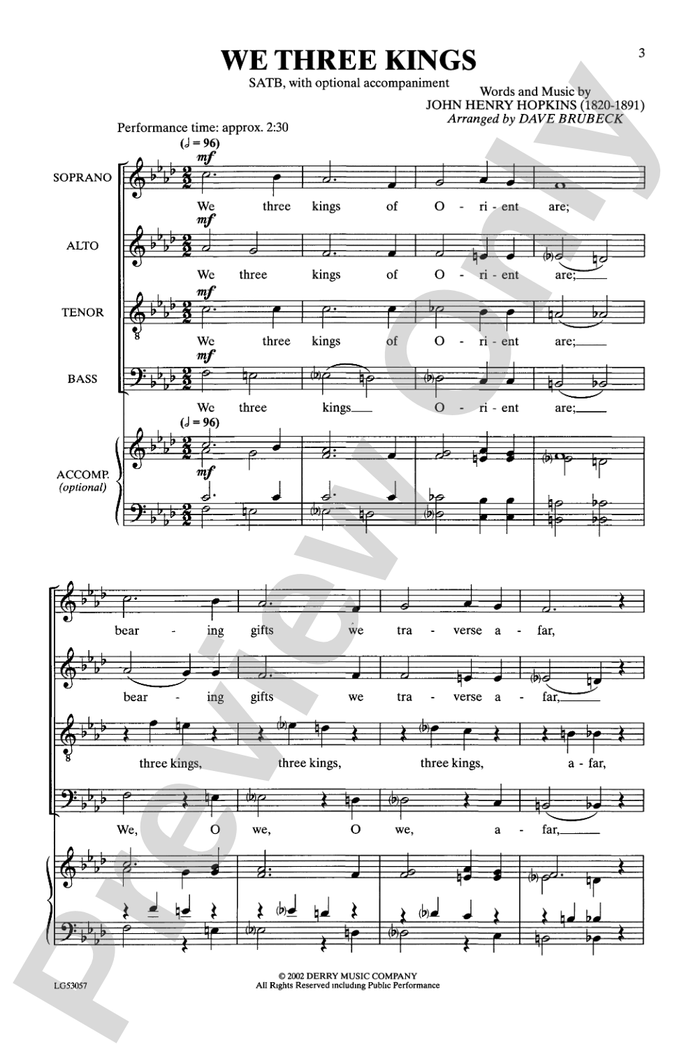 We Three Kings: SATB Choral Octavo