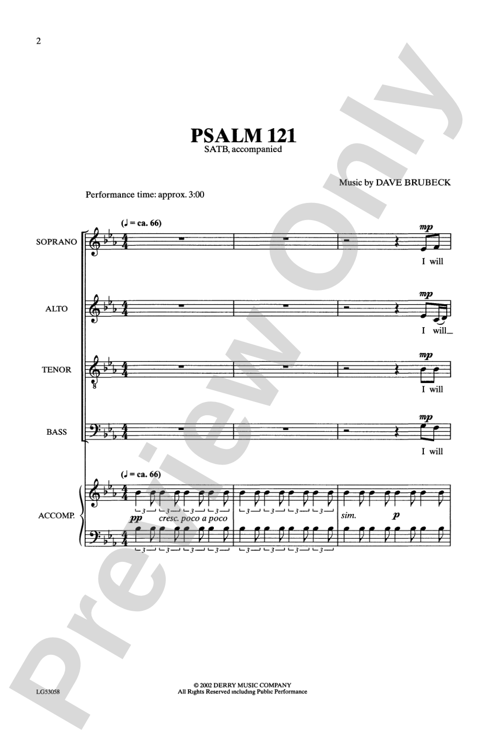 Psalm 121: SATB Choral Octavo