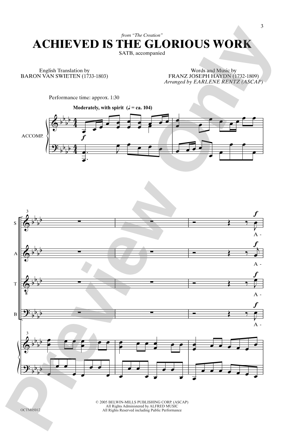 Achieved Is the Glorious Work: SATB Choral Octavo