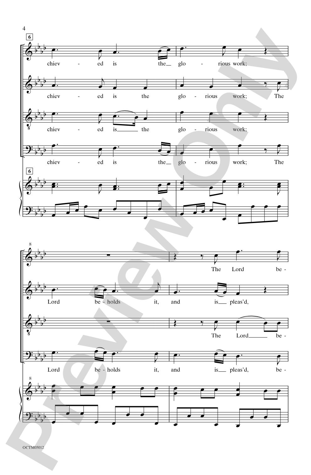 Achieved Is the Glorious Work: SATB Choral Octavo
