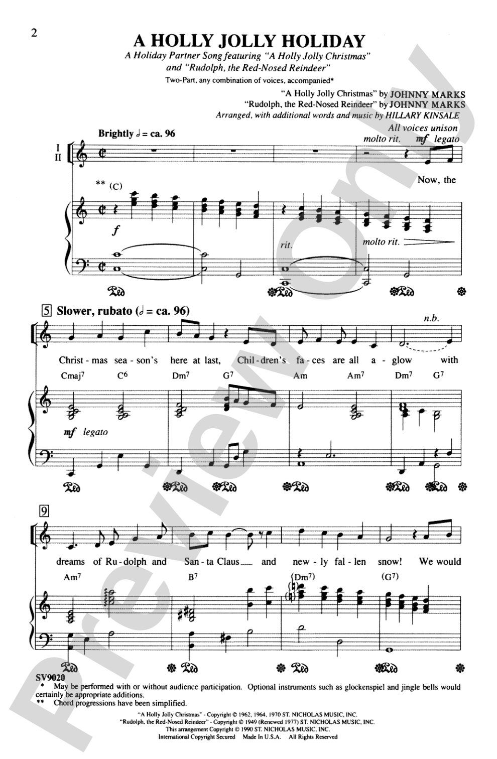 A Holly Jolly Holiday: 2-Part Choral Octavo
