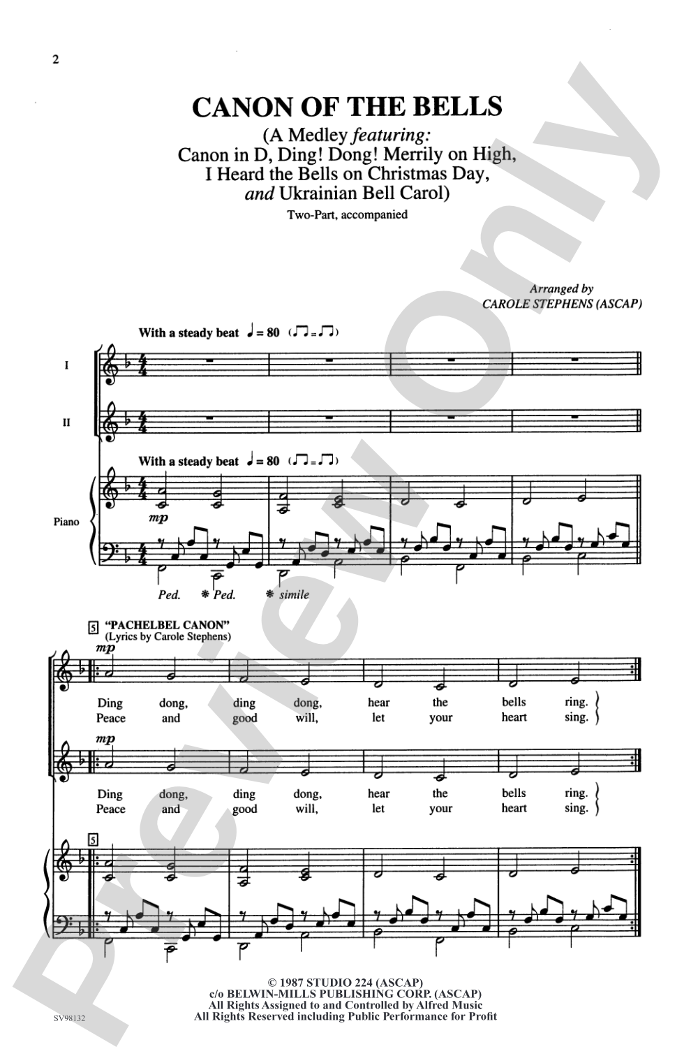 Canon of the Bells: 2-Part Choral Octavo