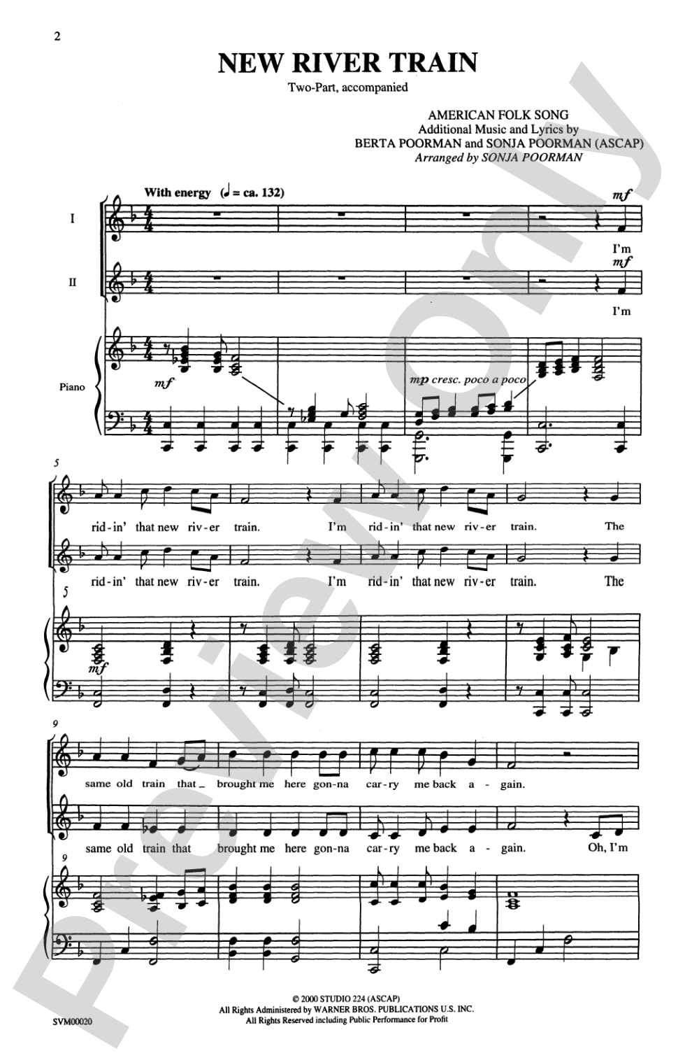 New River Train: 2-Part Choral Octavo