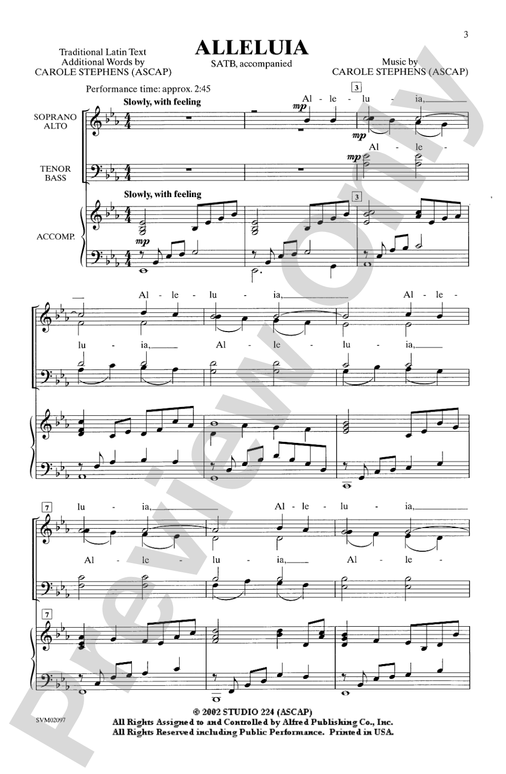 Alleluia: SATB Choral Octavo