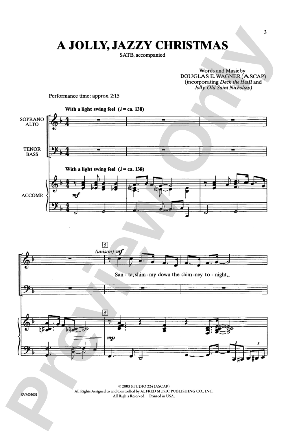 A Jolly, Jazzy Christmas: SATB Choral Octavo