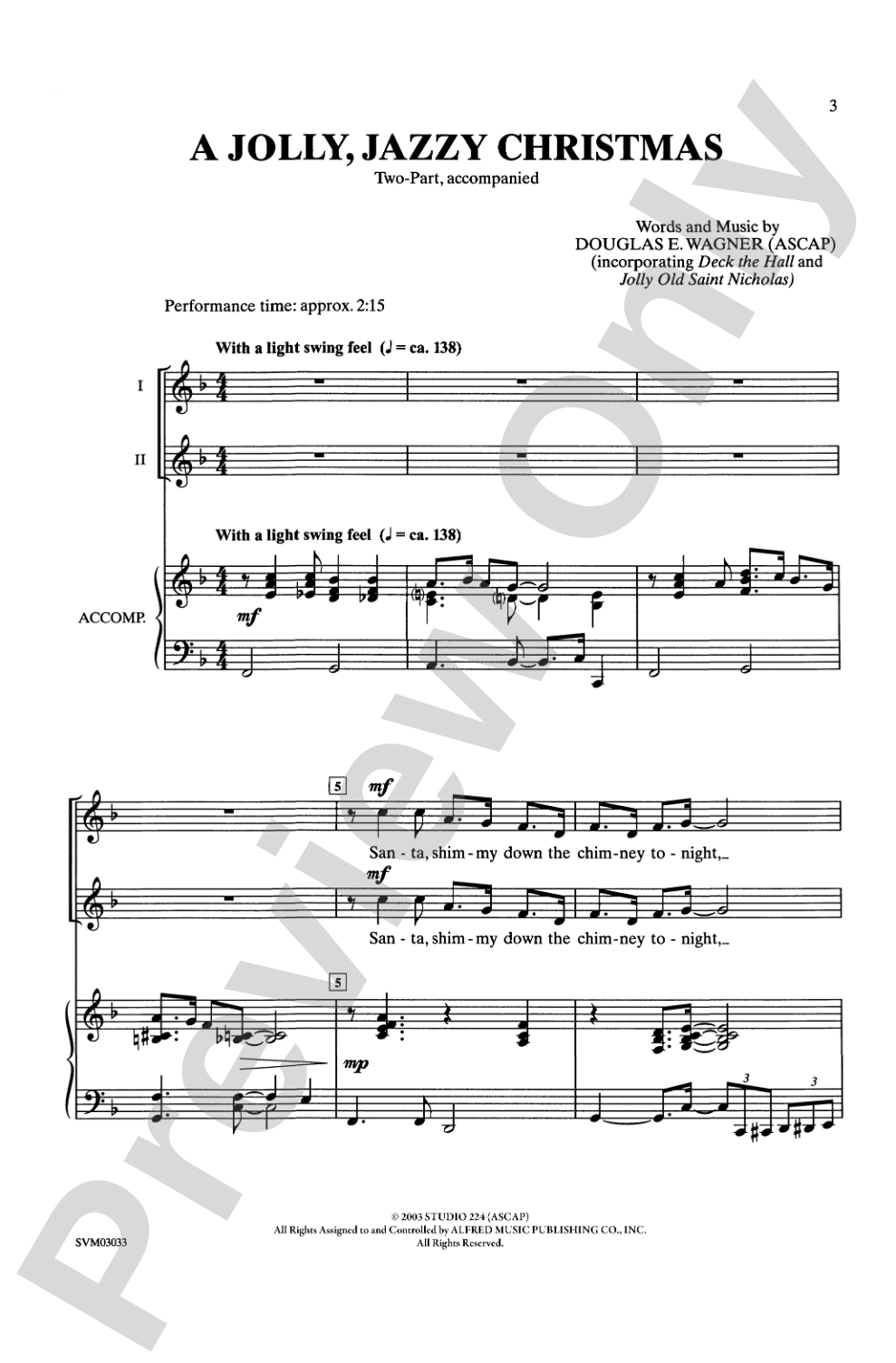 A Jolly, Jazzy Christmas: 2-Part Choral Octavo
