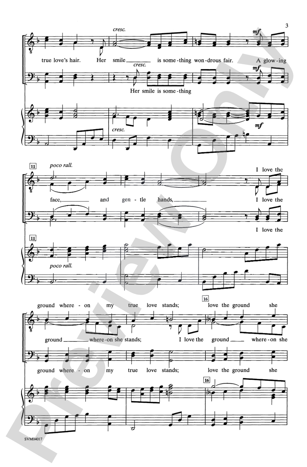 Black Is the Color of My True Love's Hair: TTBB Choral Octavo