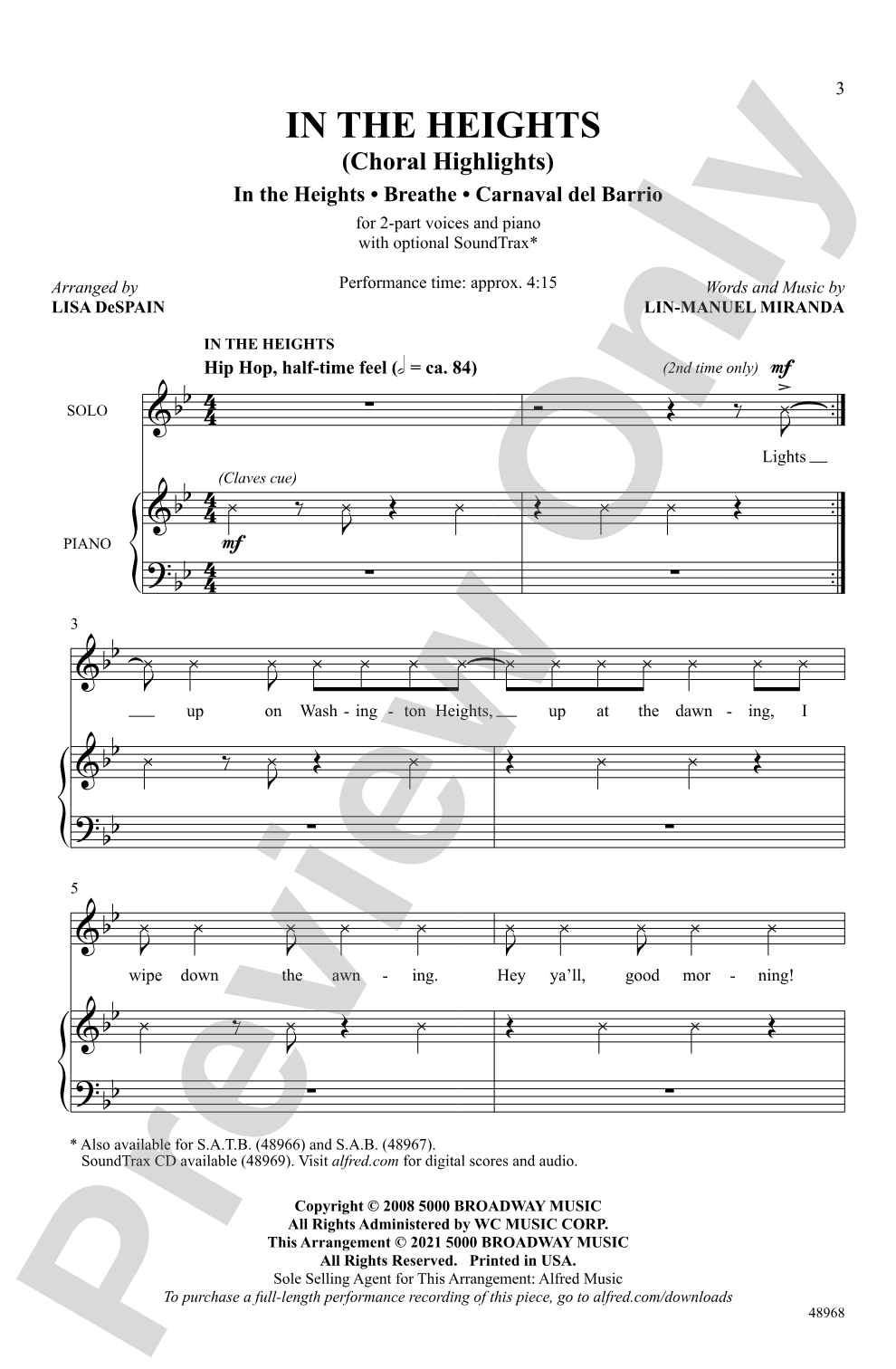 In the Heights (Choral Highlights): 2-Part Choral Octavo