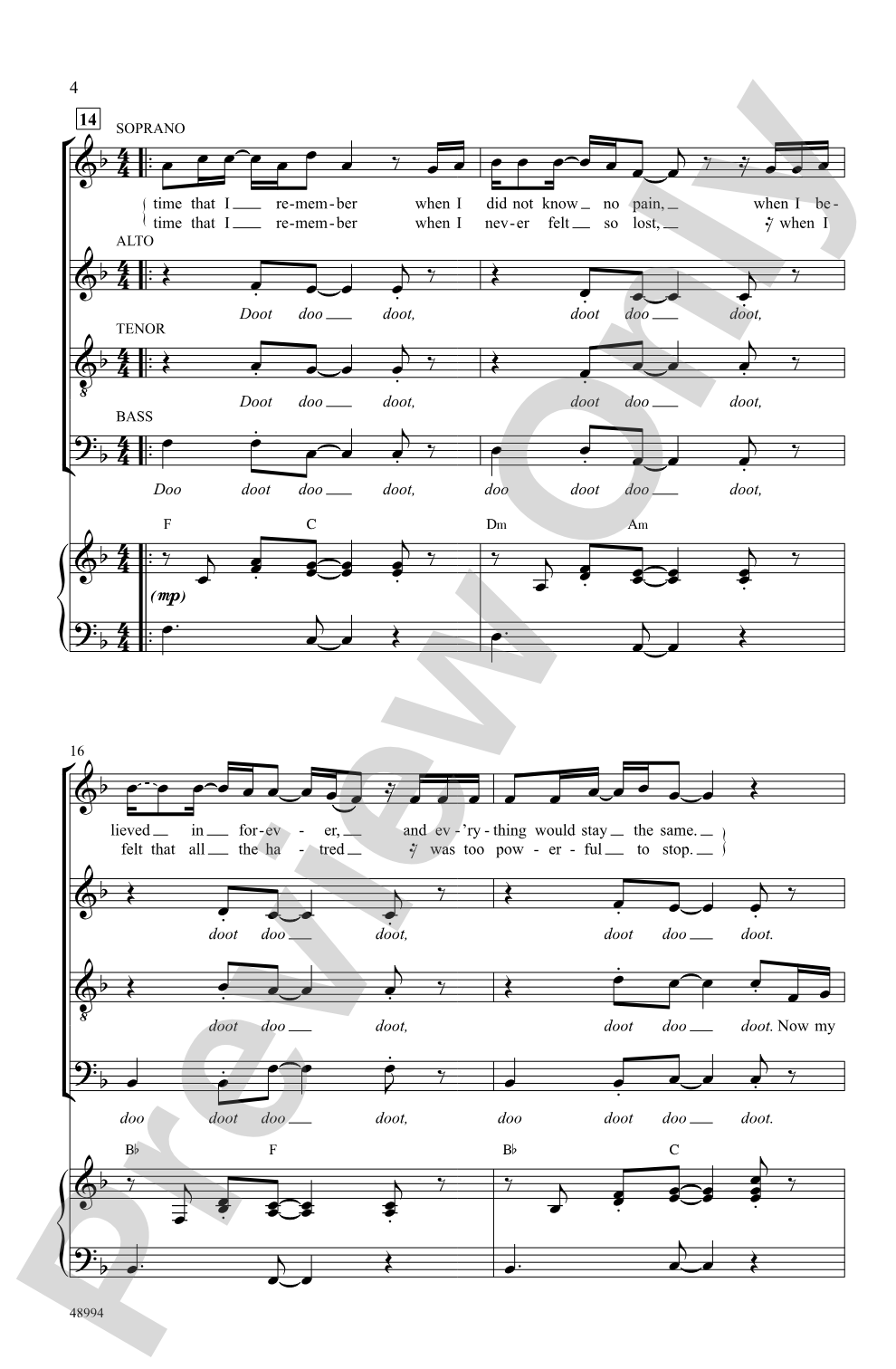 Memories: SATB Choral Octavo
