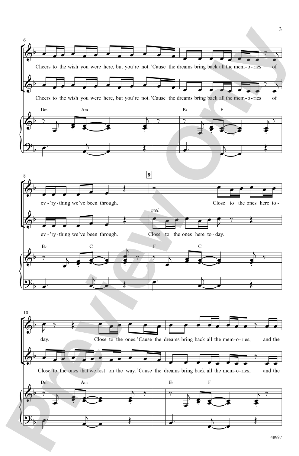 Memories: 2-Part Choral Octavo