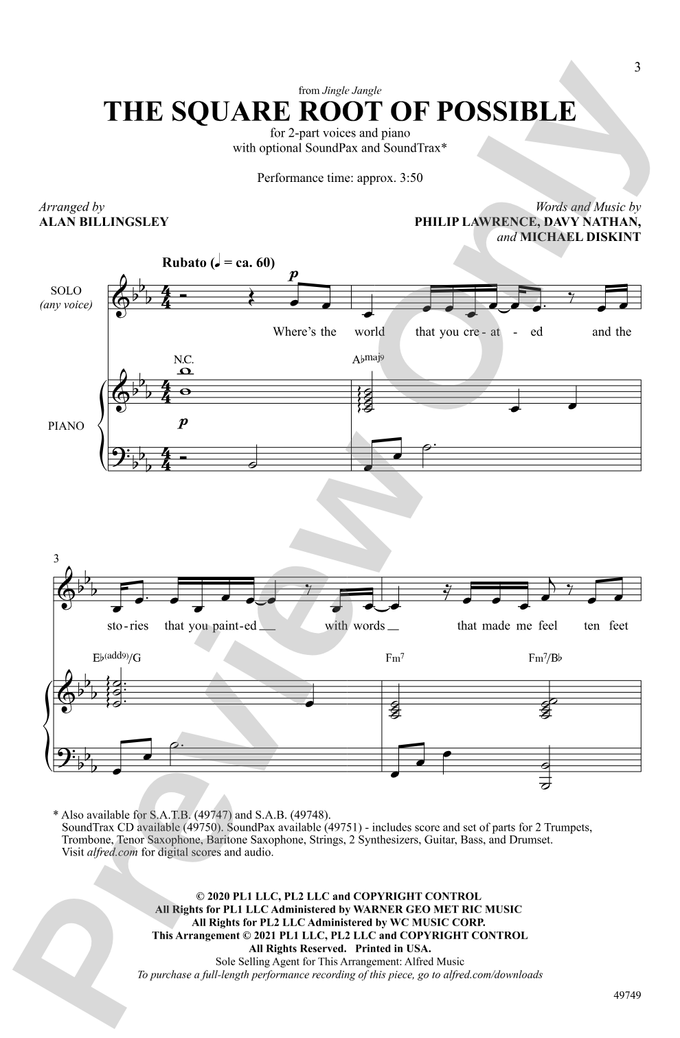 The Square Root of Possible: 2-Part Choral Octavo