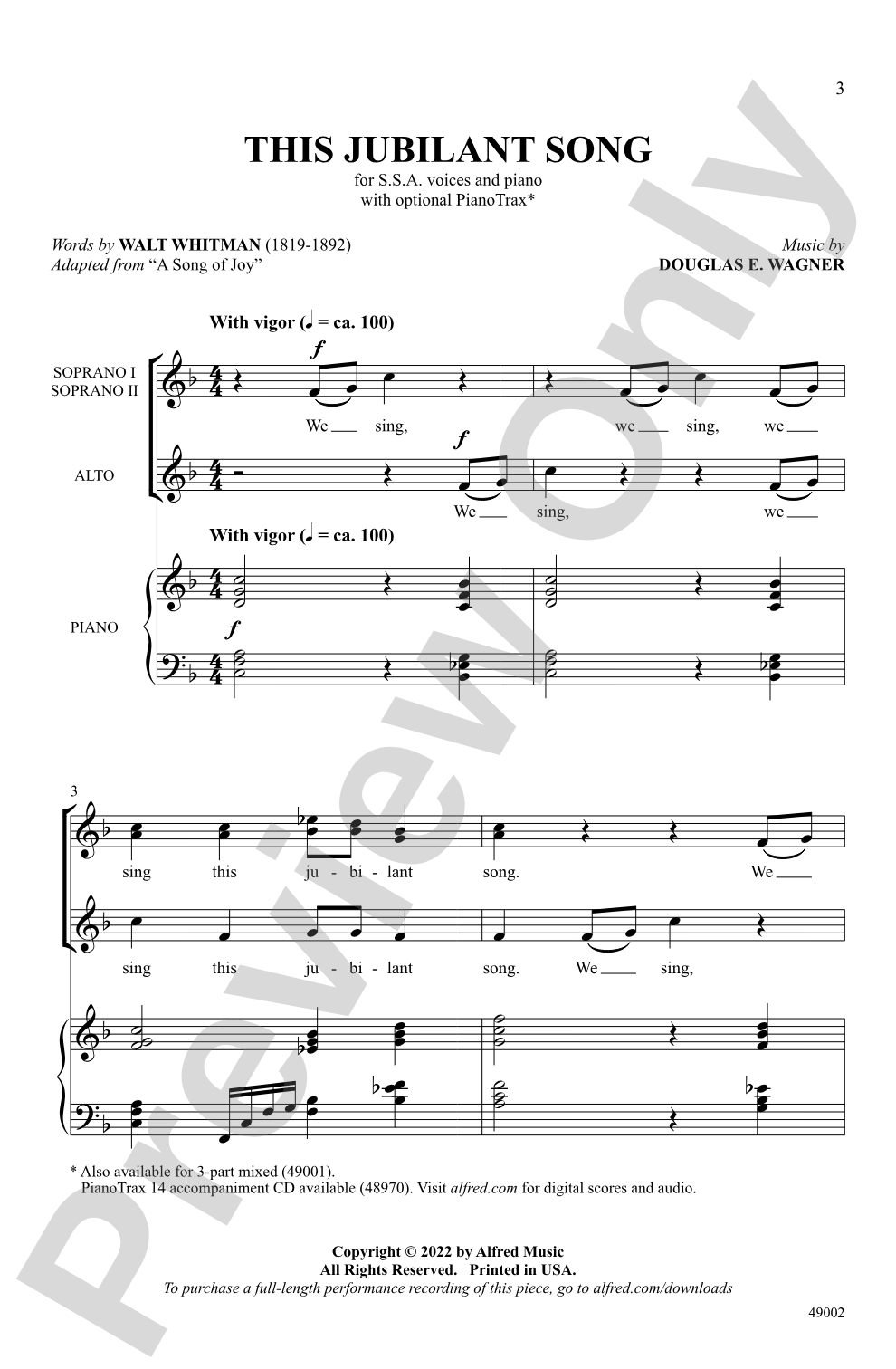 This Jubilant Song: SSA Choral Octavo