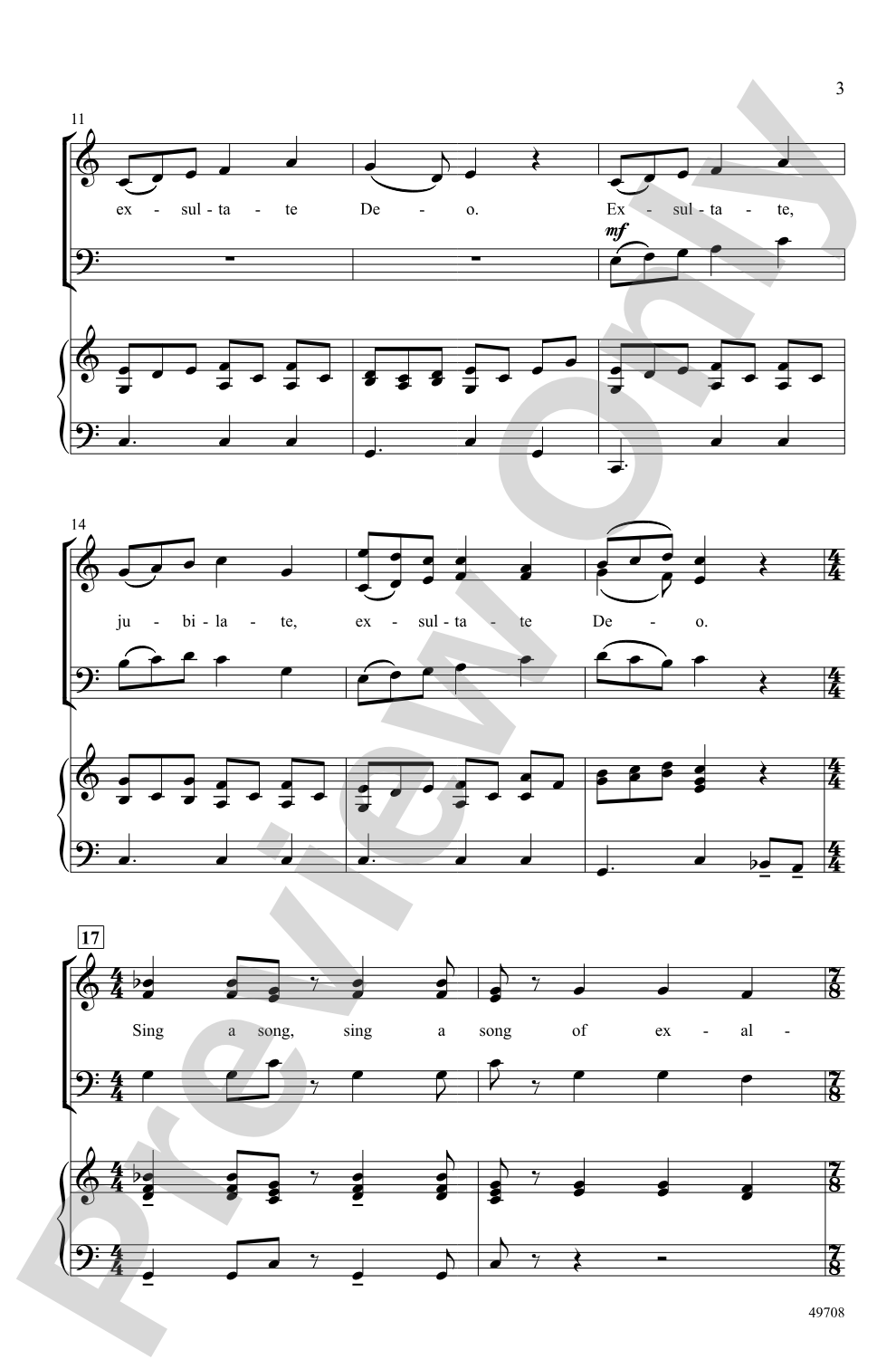 Exsultate in Seven: SAB Choral Octavo