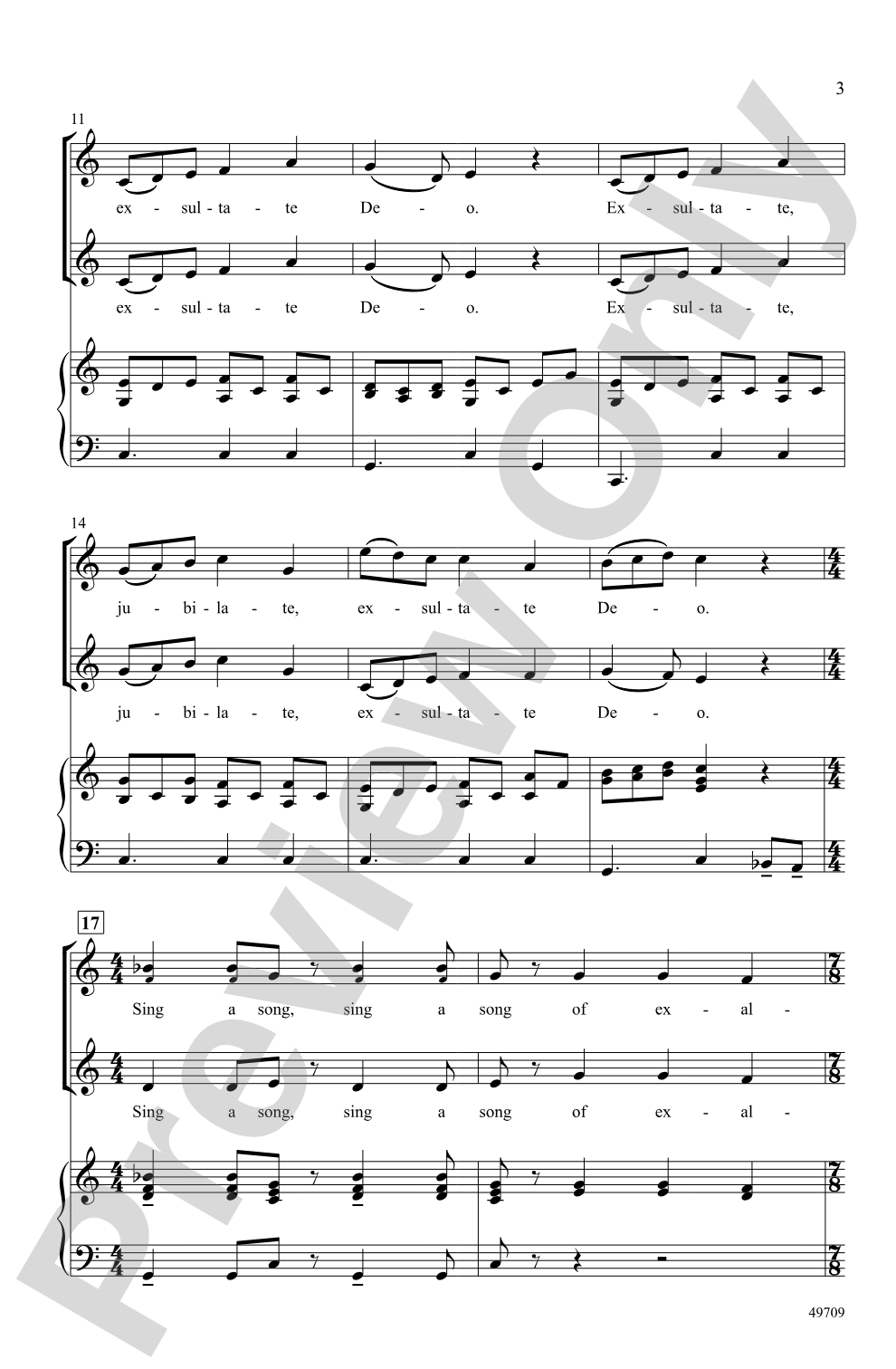 Exsultate in Seven: 2-Part Choral Octavo