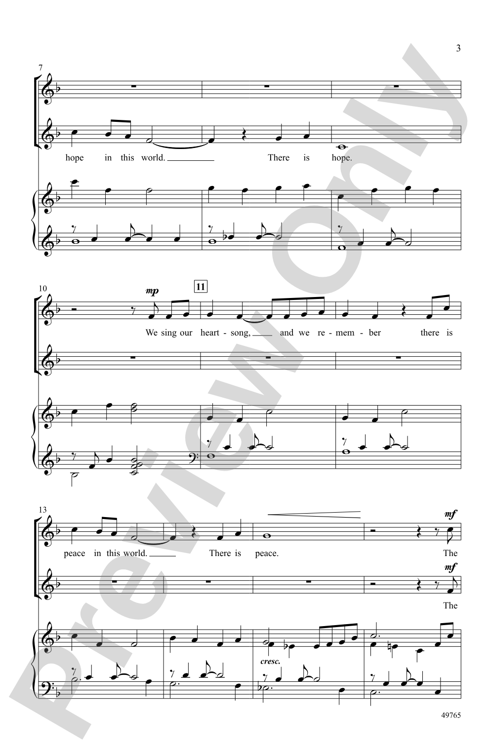 A Light of Hope, A Song of Peace: 2-Part Choral Octavo