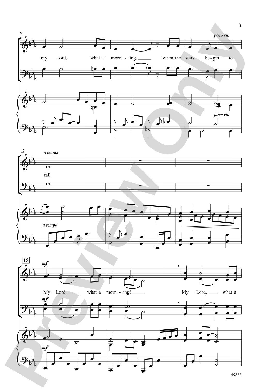 My Lord, What a Morning: SATB Choral Octavo