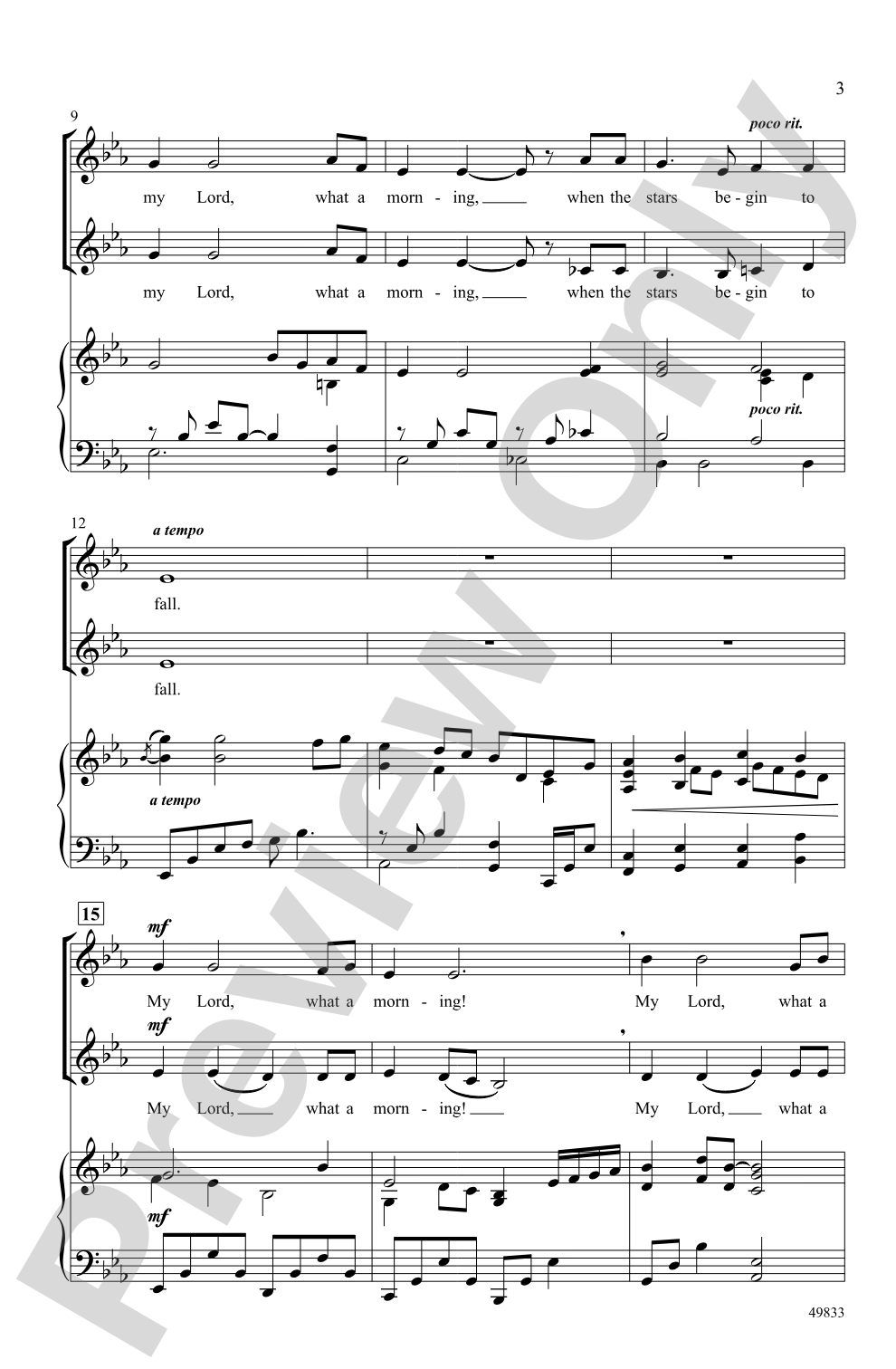 My Lord, What a Morning: 2-Part Choral Octavo