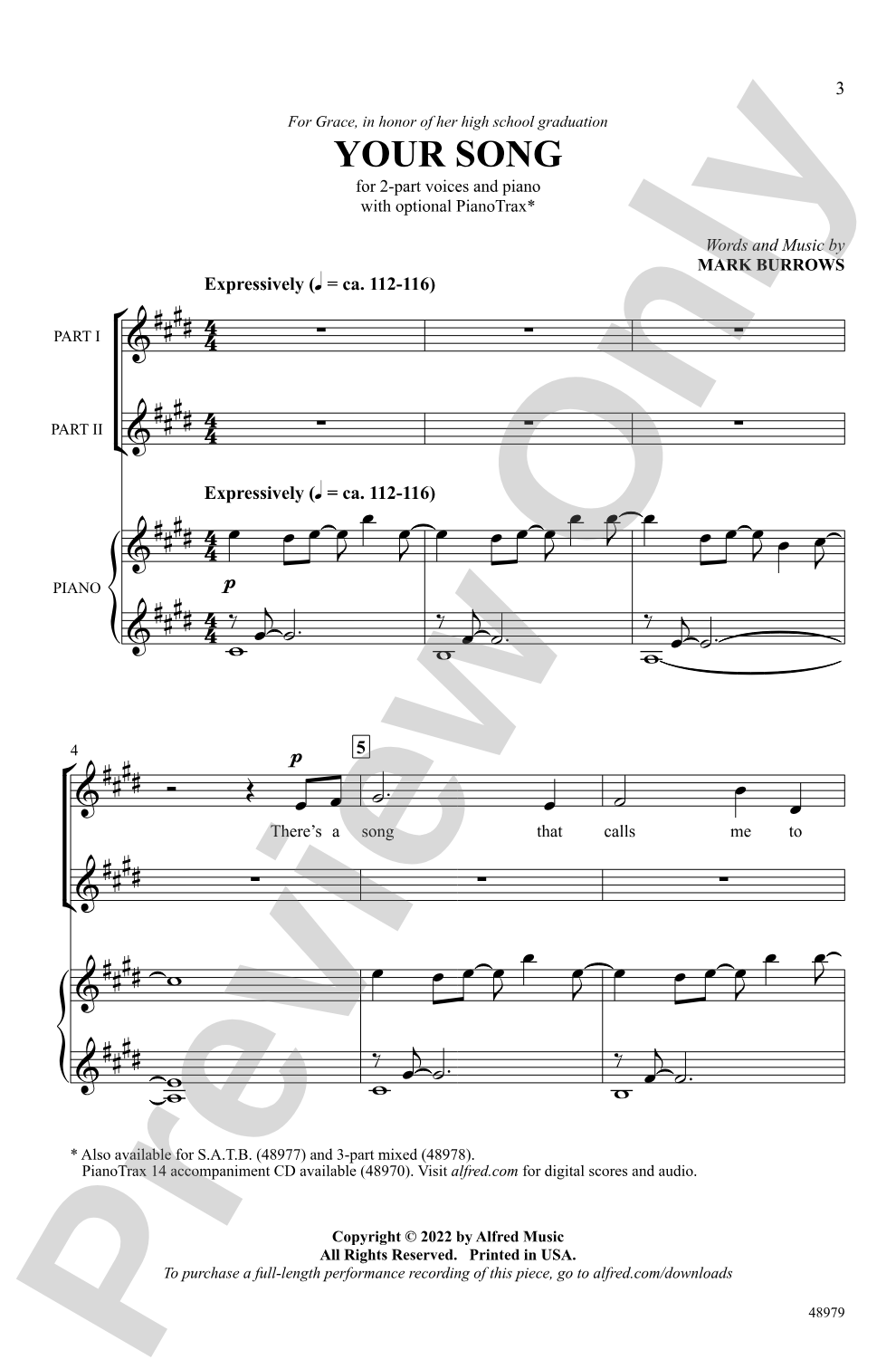 Your Song: 2-Part Choral Octavo