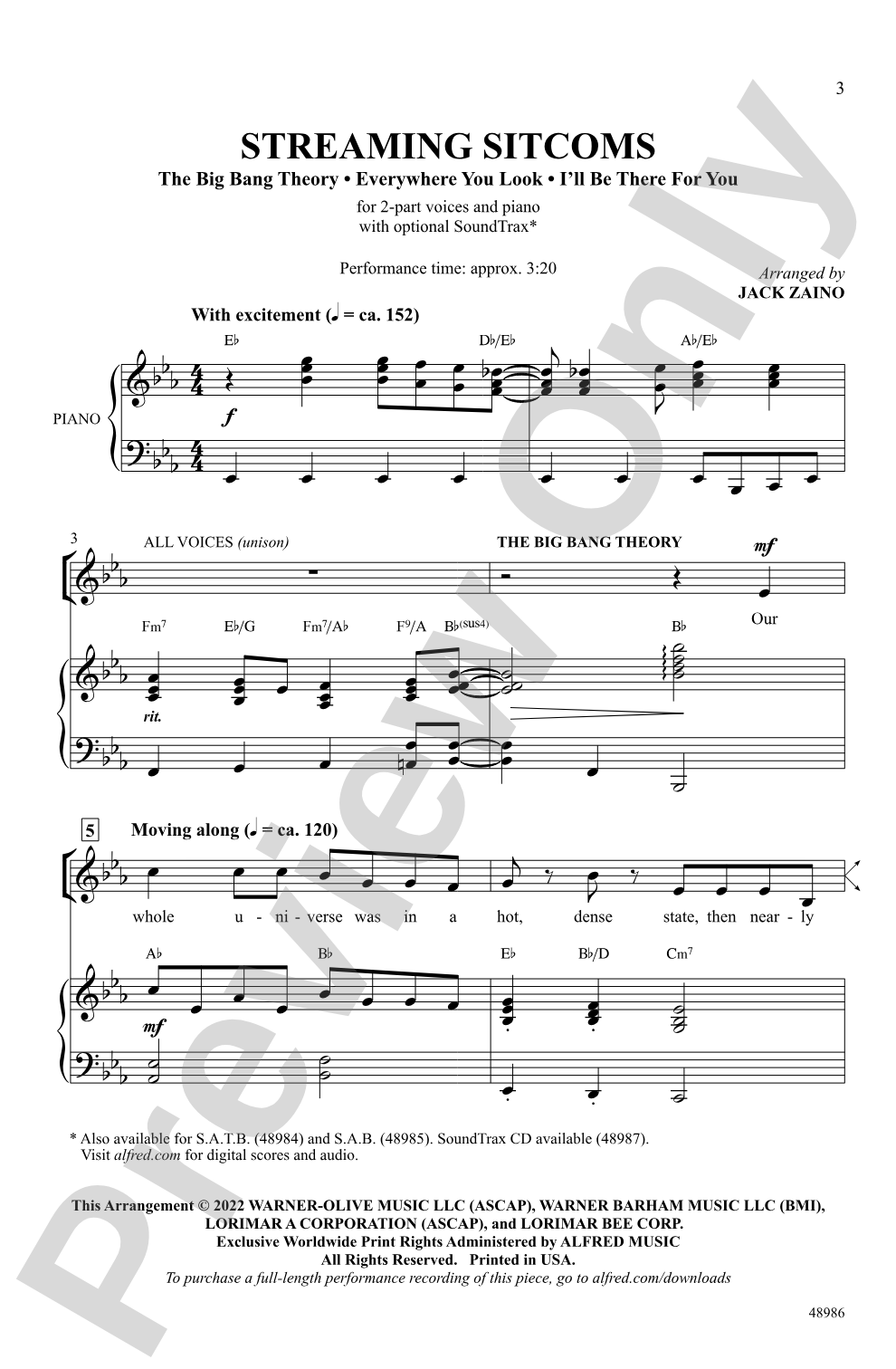 Streaming Sitcoms: 2-Part Choral Octavo