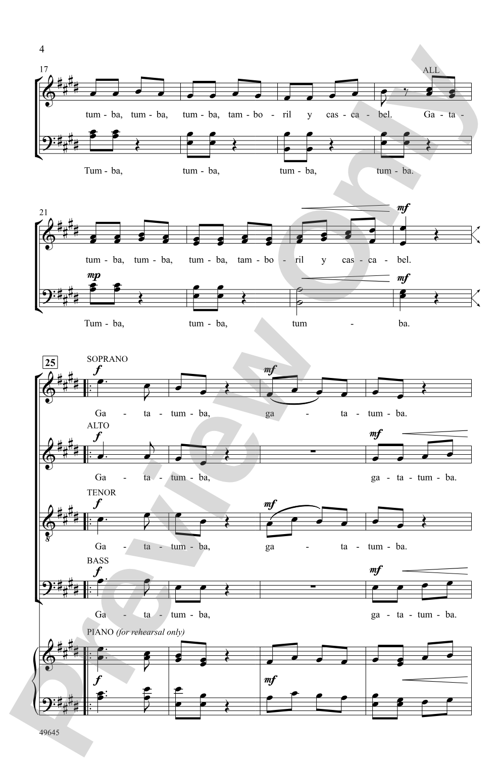 Gatatumba: SATB Choral Octavo