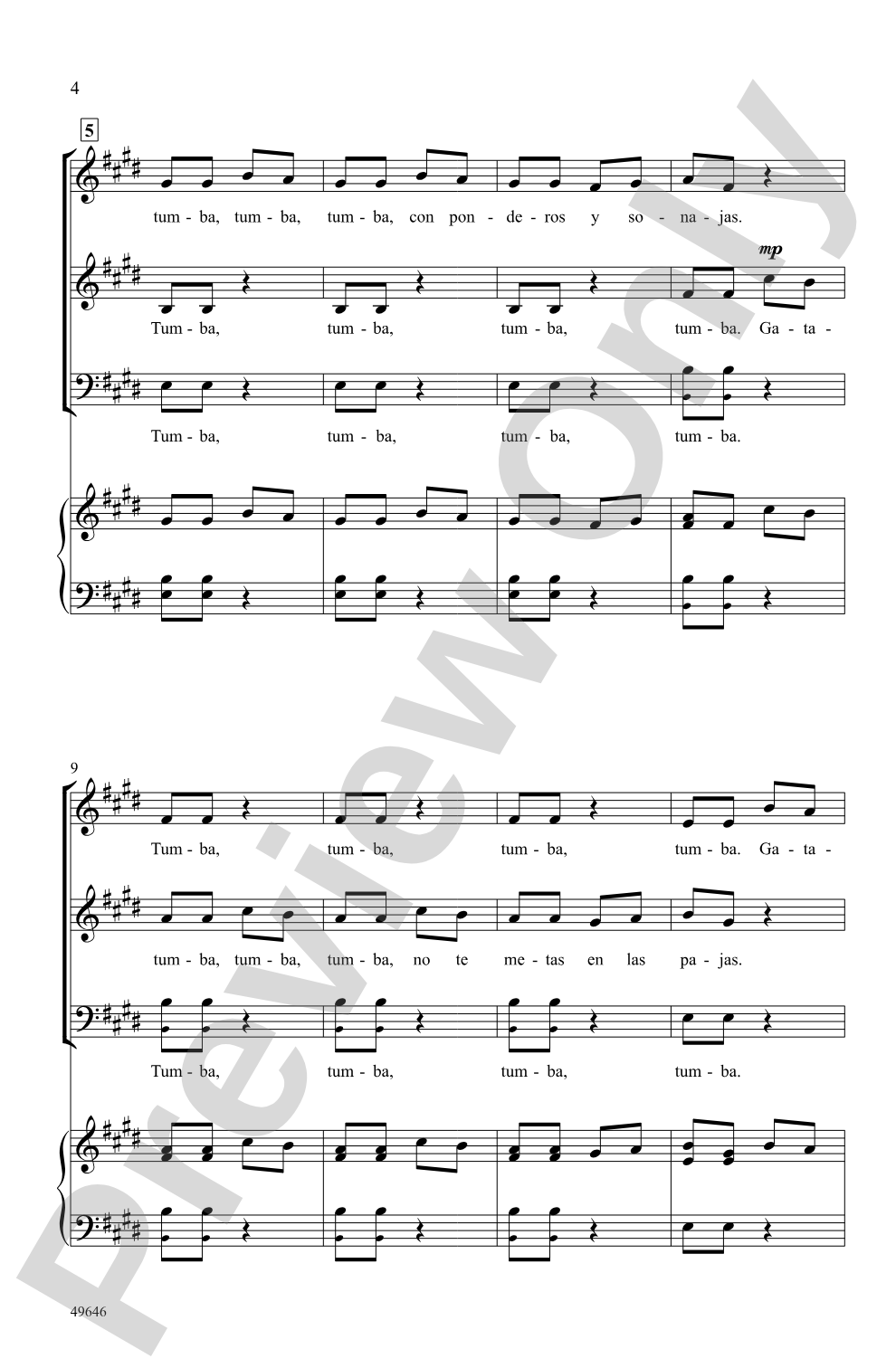 Gatatumba: SAB Choral Octavo