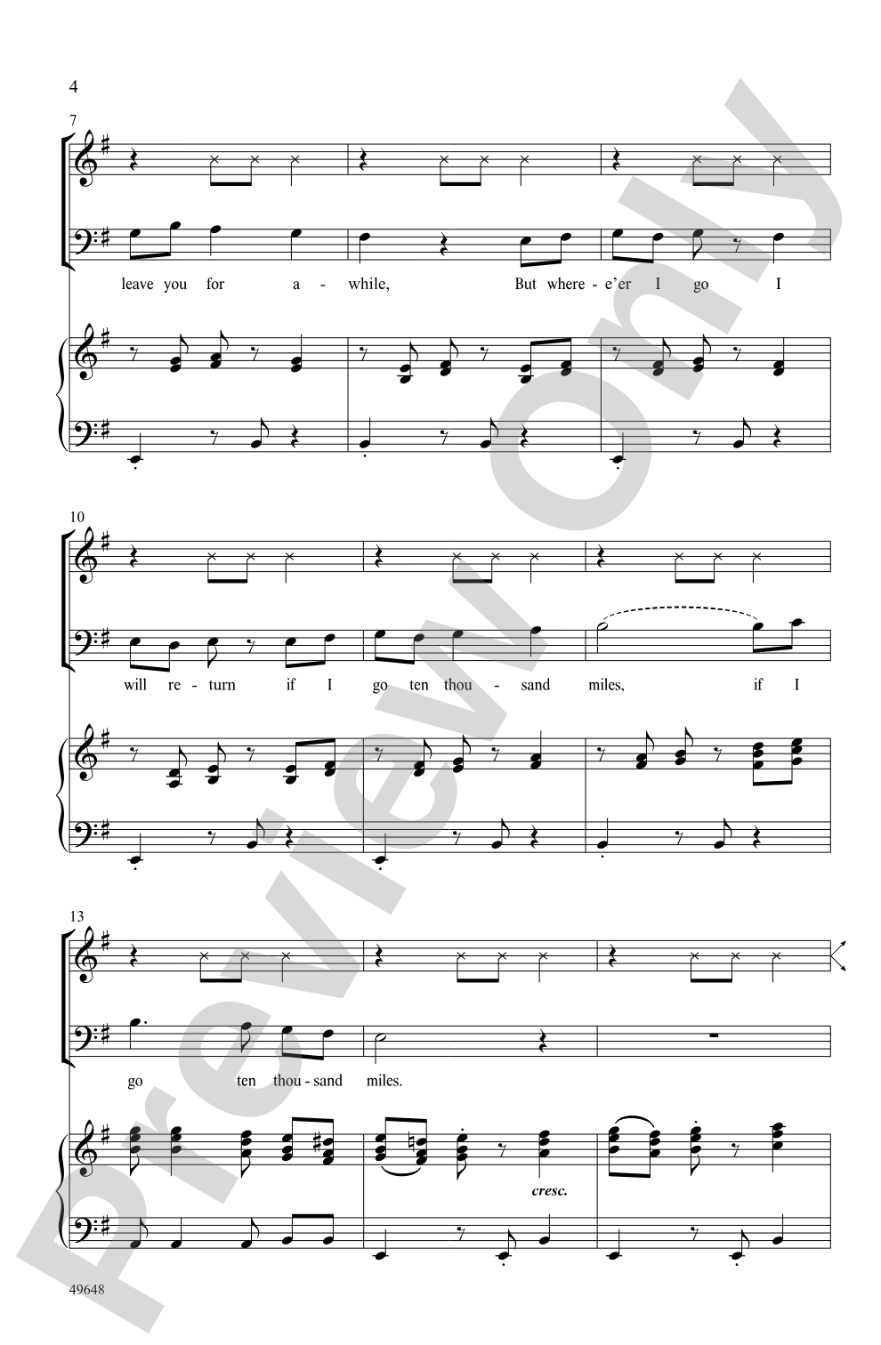Ten Thousand Miles: SAB Choral Octavo