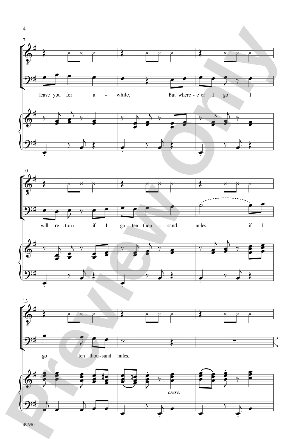 Ten Thousand Miles: TBB Choral Octavo