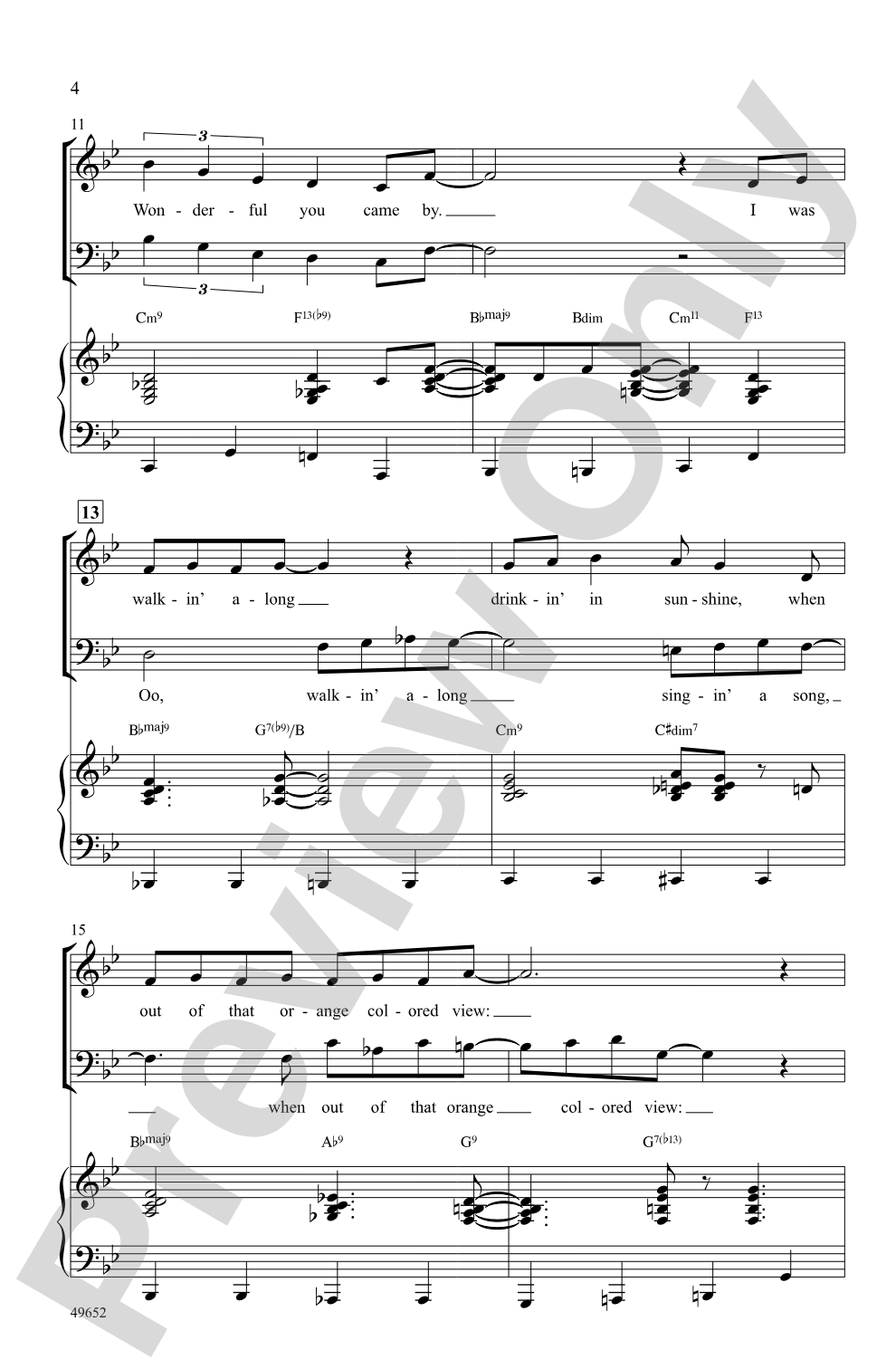 Orange Colored Sky: SATB Choral Octavo
