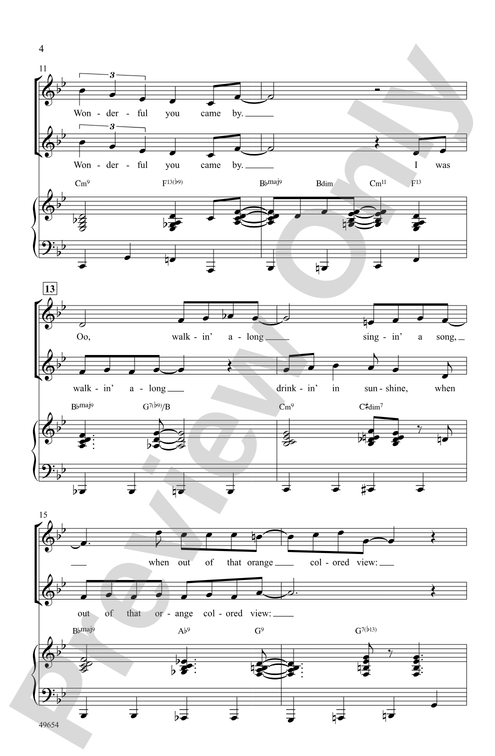 Orange Colored Sky: SSA Choral Octavo