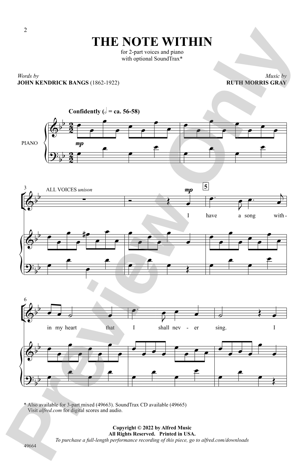 The Note Within: 2-Part Choral Octavo